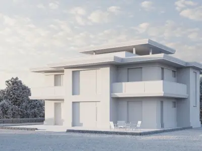 House Exterior Scene 3D model 3D model