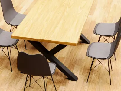 MONTREAL Industrial Dining Table 3D model