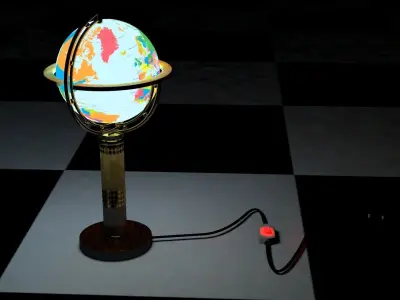 desk globe lighting 3D model