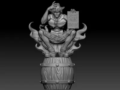 Lamp Portgas D Ace One Piece 3D print model