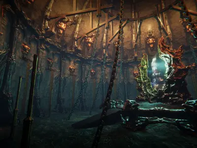 Grim temple Low-poly 3D model