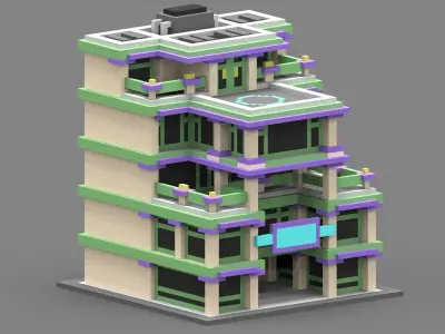 House Voxel - 11 Low-poly 3D model