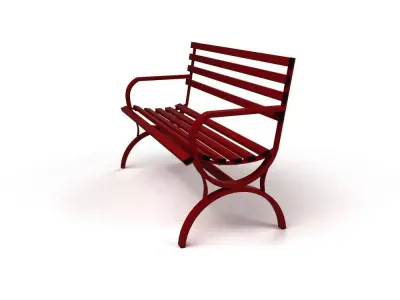 Metal bench 1250mm length Low-poly 3D model