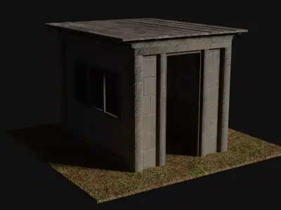 Concrete Hut Free low-poly 3D model