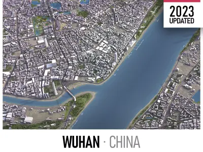 Wuhan - 3D City Model Low-poly 3D model