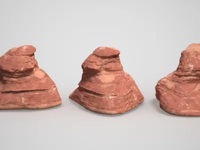 16 Sandstone Columns Desert - 241011 Low-poly 3D model