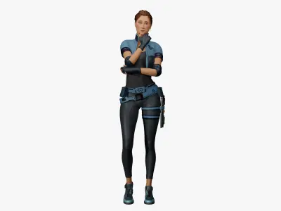 Female advanced rigged 3D model