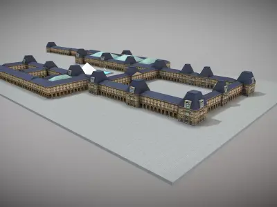 Louvre Museum Low-poly 3D model
