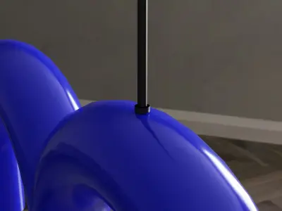 Arch Suspension Light modern ceiling lamp fully editable 3D model
