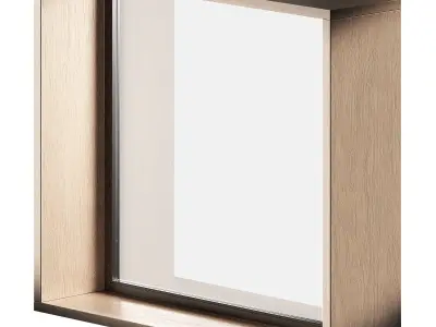 Window with wide slopes with sockets Perforated window sill 3D model