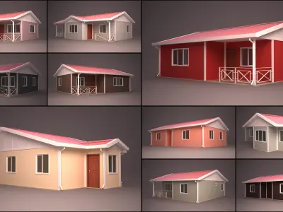 HOME COLLECTION 4 house with roof 3D model