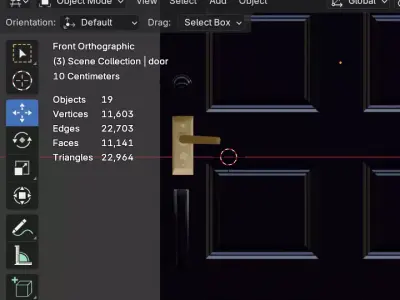 Classic Arched Doors Set PBR Materials Low-poly 3D model