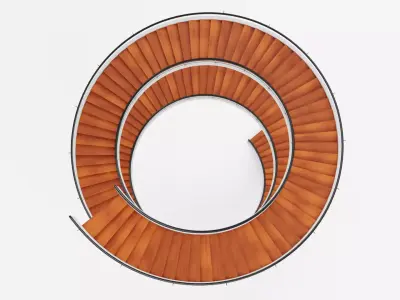 Spiral Staircase V3 - Modern Interior Stairs Low-poly 3D model