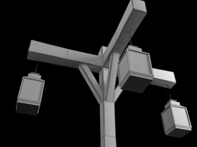 Old Street Lamp 3 Low-poly 3D model