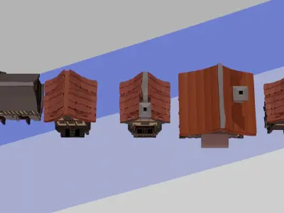 Fantasy Medieval Buildings Pack Free low-poly 3D model