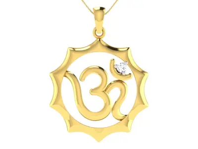 light weight yellow gold  diamond pendent -ZA PN 4224 3D print model