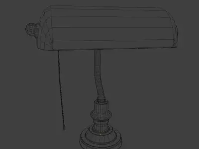 Bankers Lamp  Game ready Low-poly 3D model