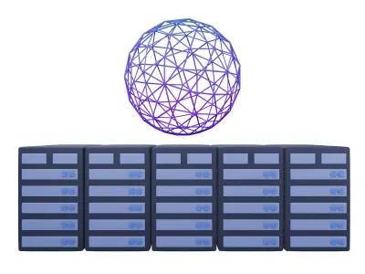 Huge Server Computing Icon v1 003 Low-poly 3D model