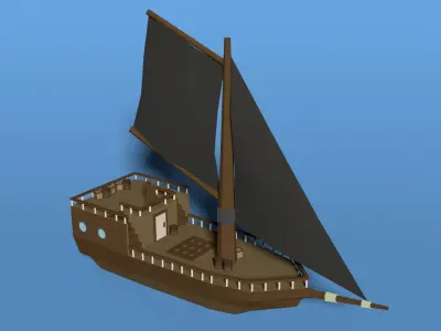 Pirate Boat 3D model purchase