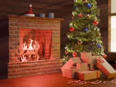 christmas scene 3D model