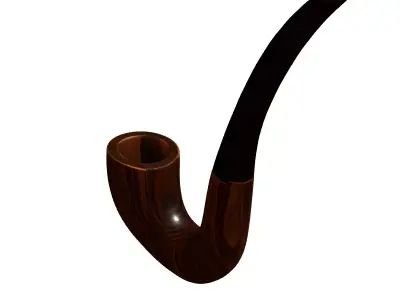Classic Wooden Smoking Pipe 3D Model Low-poly 3D model