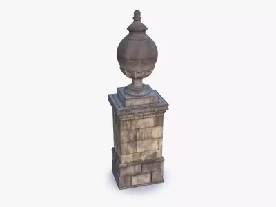 Stone Pillar 0002 Low-poly 3D model