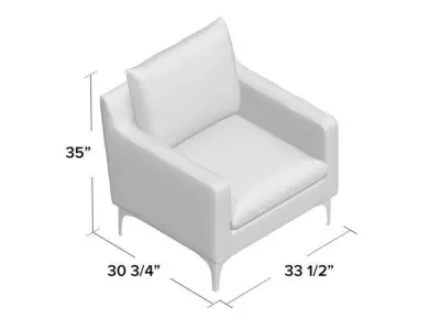 Buehler Wide Armchair - 2 Colour 3D model