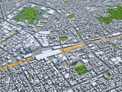 Shizuoka Japan 90km Low-poly 3D model
