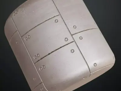 Clean Sci-Fi Metal Panel Wall Texture PBR Seamless Texture