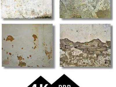 8 x Different High Quality PBR Old Wall  Texture