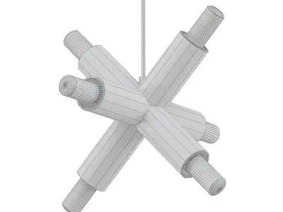 CAPRAZ gold pendant light with four lights 3D model