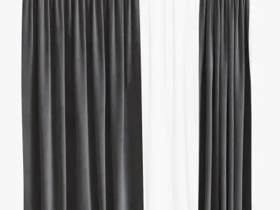 curtain set 01 3D model