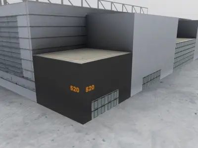 EDDF Hangar Low-poly 3D model
