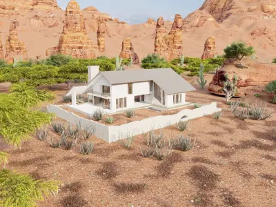 Casa Scene-villa-modern house 3D model 77