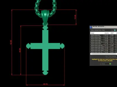 Cross Light Gold 3CP053 3DM STL 3D model