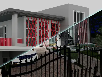 52x23 -16x7 Metre House Plan 1196 sqft 3D Model 3D model