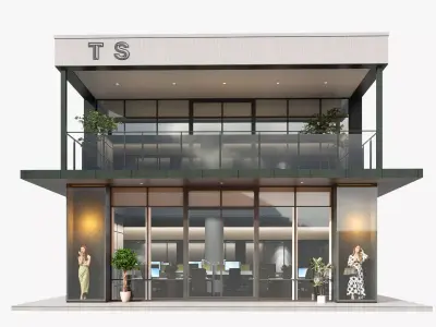 City Commercial Store 3D Low-poly 3D model