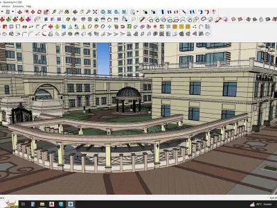 Apartment building in classical style sketchup exterior 3D model