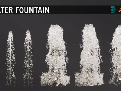 Water Fountain Set 01 3D model