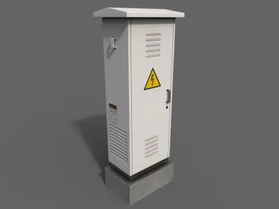 PBR Electric Box White V2 Low-poly 3D model