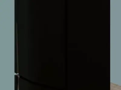 Modern Matte Black Refrigerator  3D model