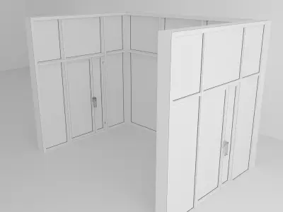 Panoramic windows Door Entrance 4 Low-poly 3D model