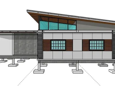 Modern House T6 3D model