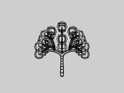 Sci-Fi Fantasy Low-Poly Game-Ready Tree 3 - Green Low-poly 3D model