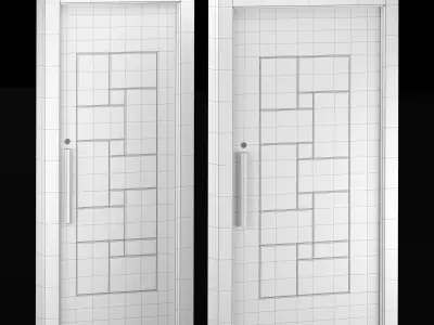 Interior-exterior Wooden Door 3D model 5