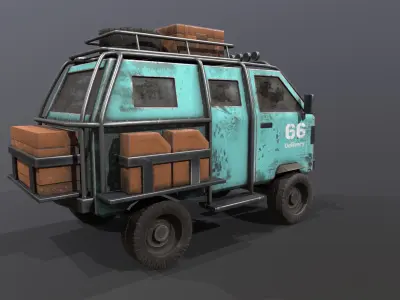 Stylish next generation van Low-poly 3D model