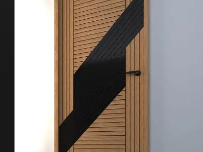 Door Wood Low-poly 3D model