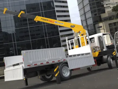  ISUZU NPR Manipulator Truck Crane Rigged for Maya 