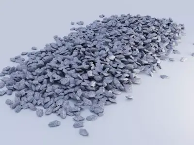 Sharp rocks debris Low-poly 3D model