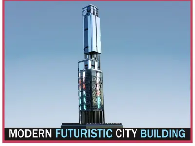 Futuristic Future Modern City Building Skyscraper 19 3D model
